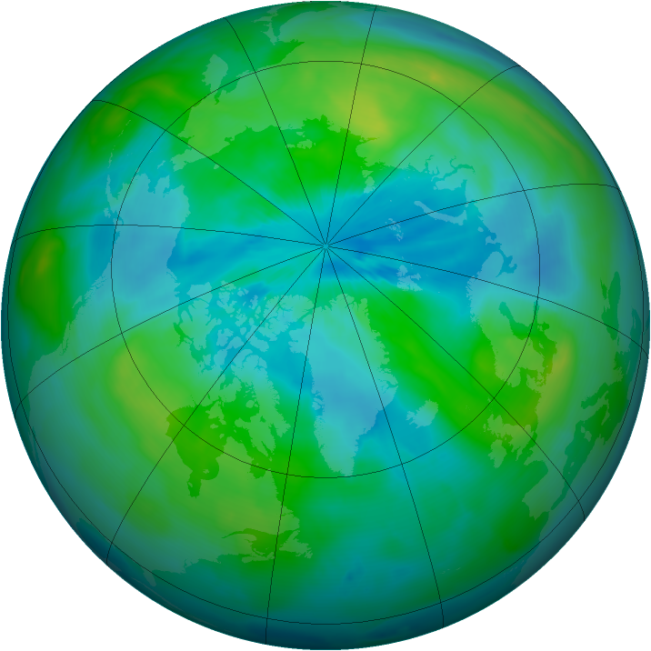 Arctic ozone map for 16 September 2010